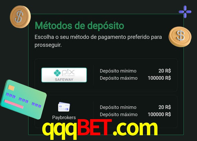 O cassino qqqbet.com oferece uma grande variedade de métodos de pagamento